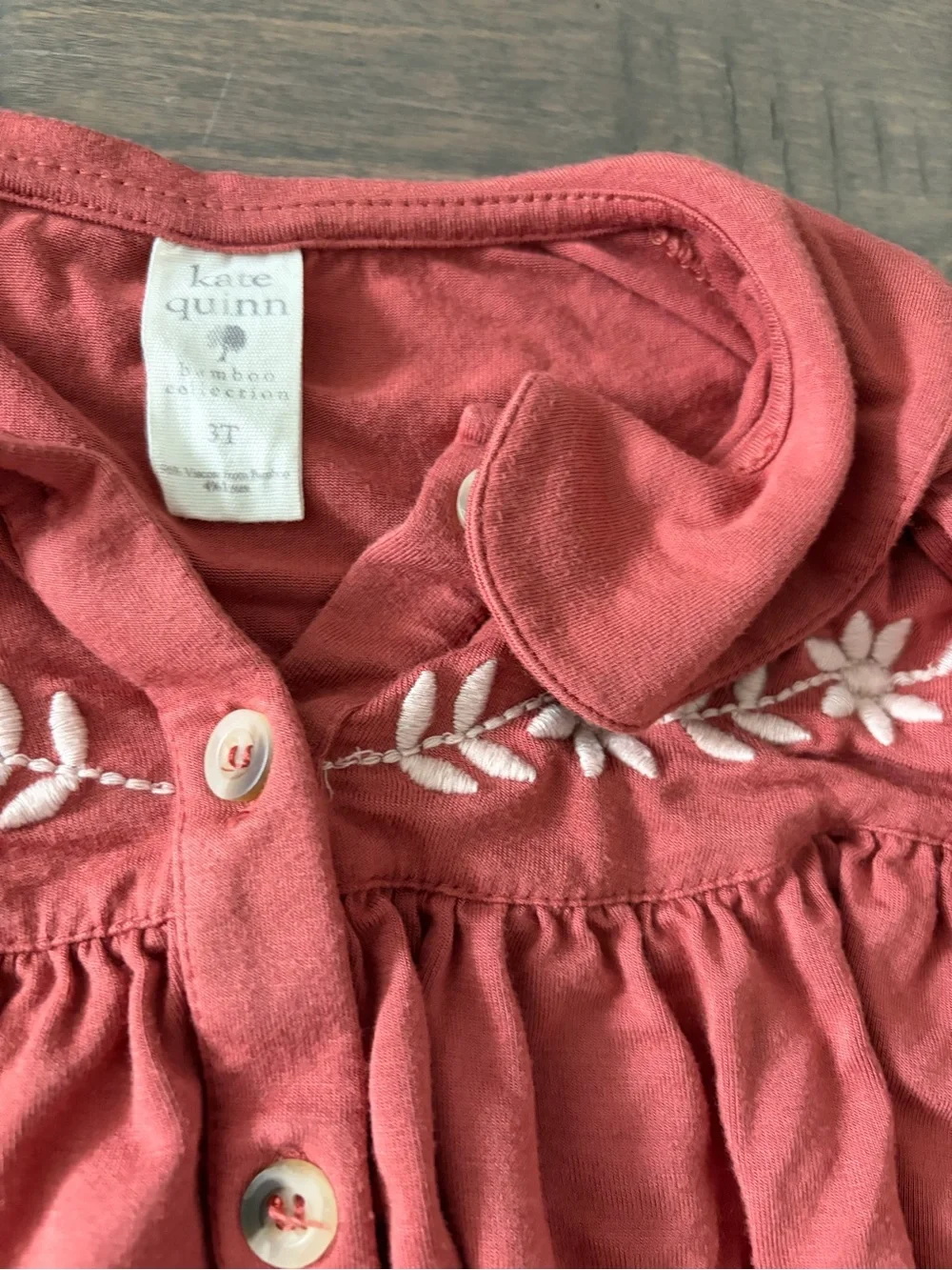 Kate Quinn bamboo cowgirl Embroidered yoke dress 3t